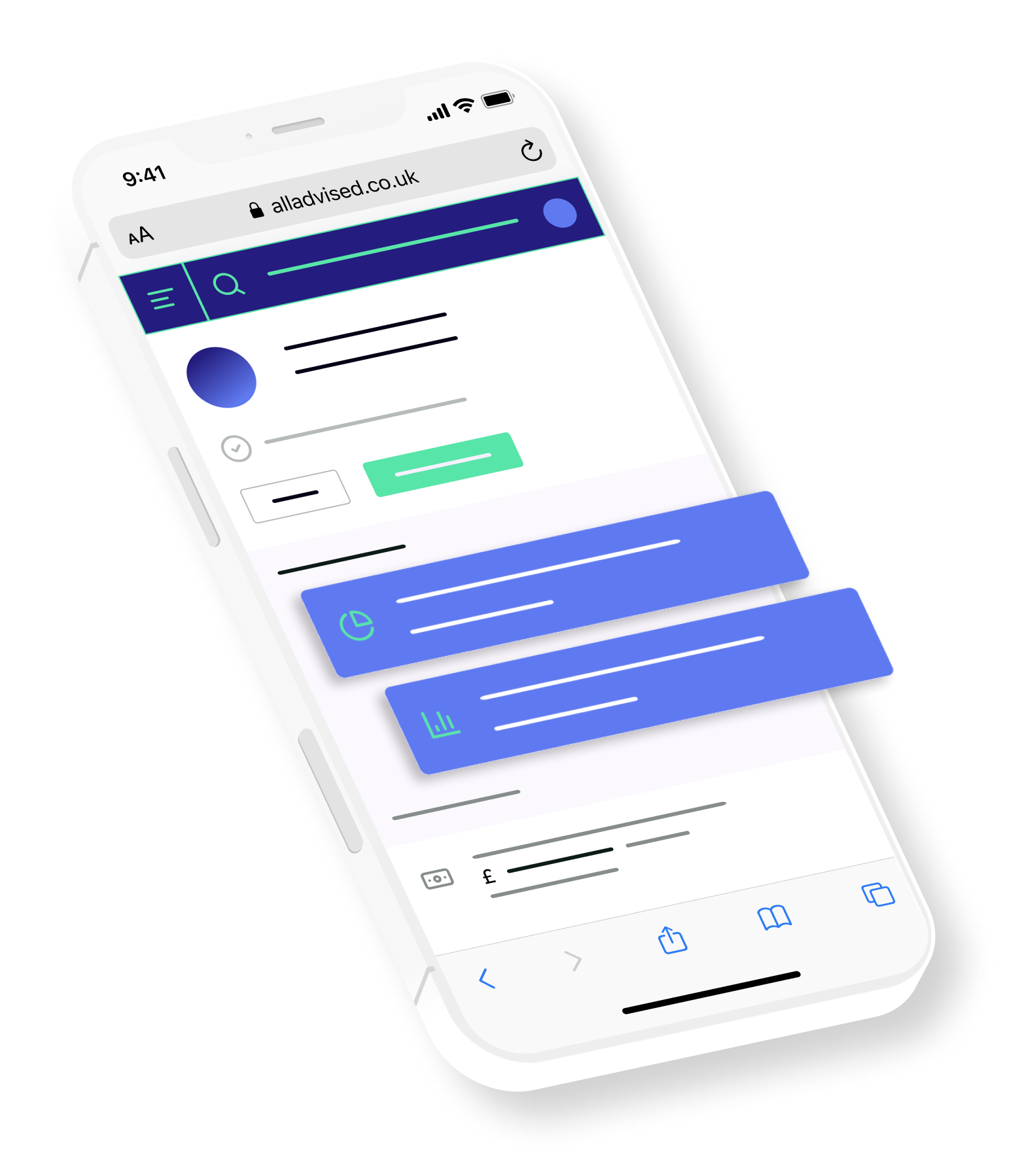 results page mockup